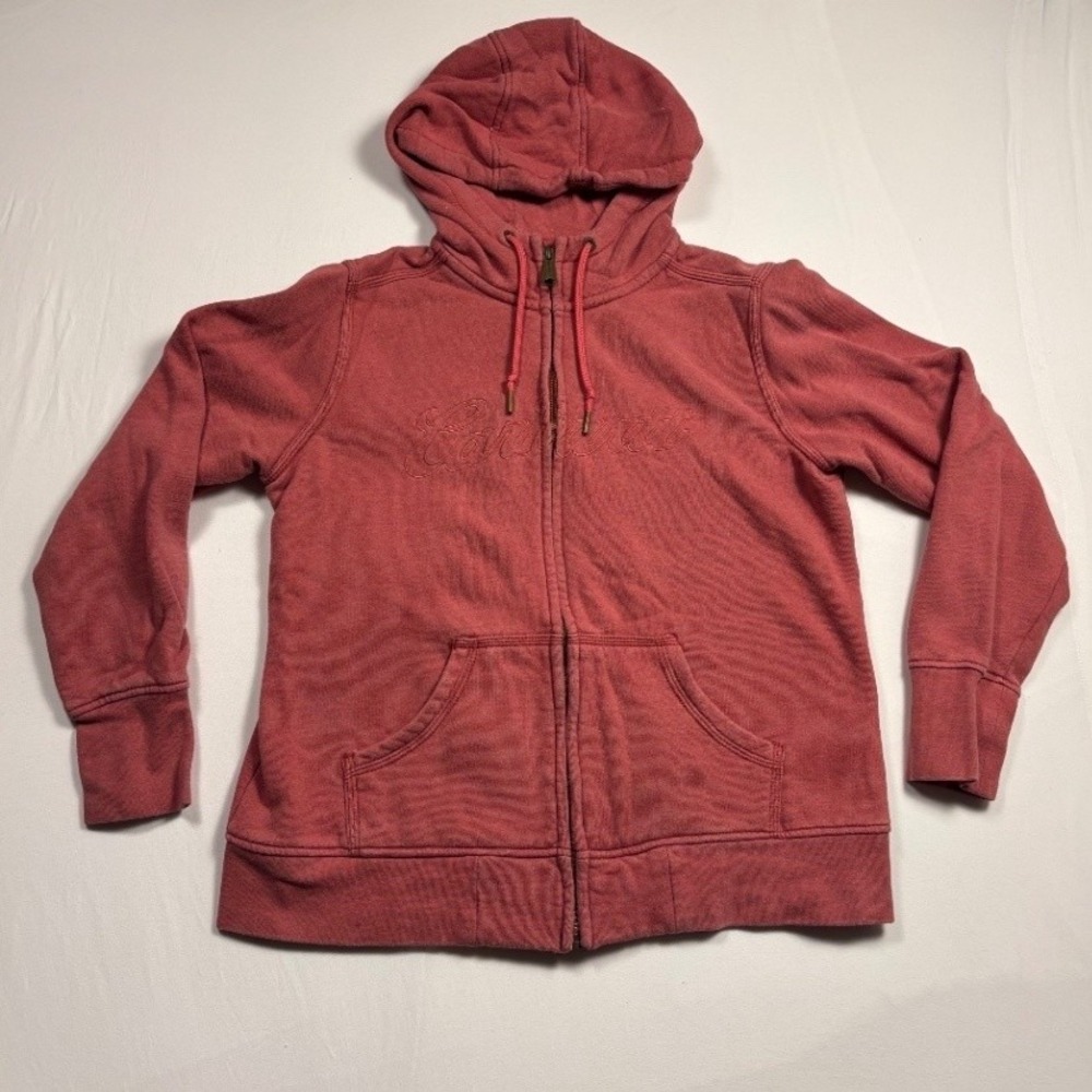 Carhartt Womens Clarksburg Full Zip Hoodie Red Embroidered Logo Size M